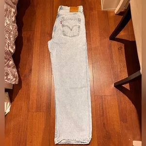 Levi’s wide leg jeans, size 28, light wash